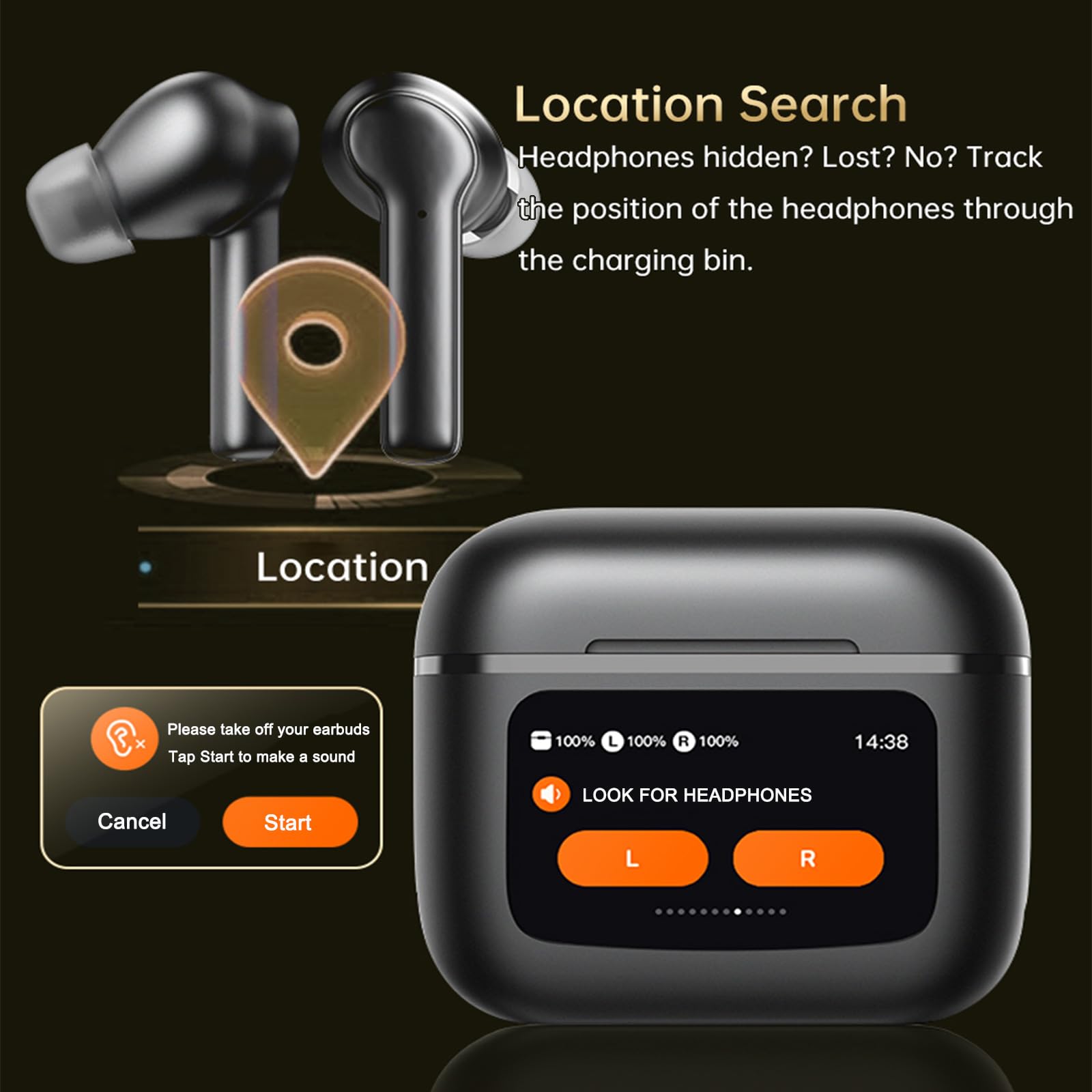 Auriculares con cancelación de ruido activo en el oído ANC Wireless Headphones Auriculares inalámbricos