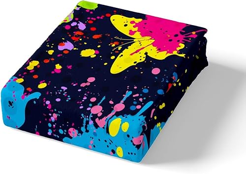 Miniatura 4 de Erosebridal Funda de edredón de mariposa para niñas y niños, juego de ropa de cama de teñido anudado con mariposas de acuarela, funda de edredón de