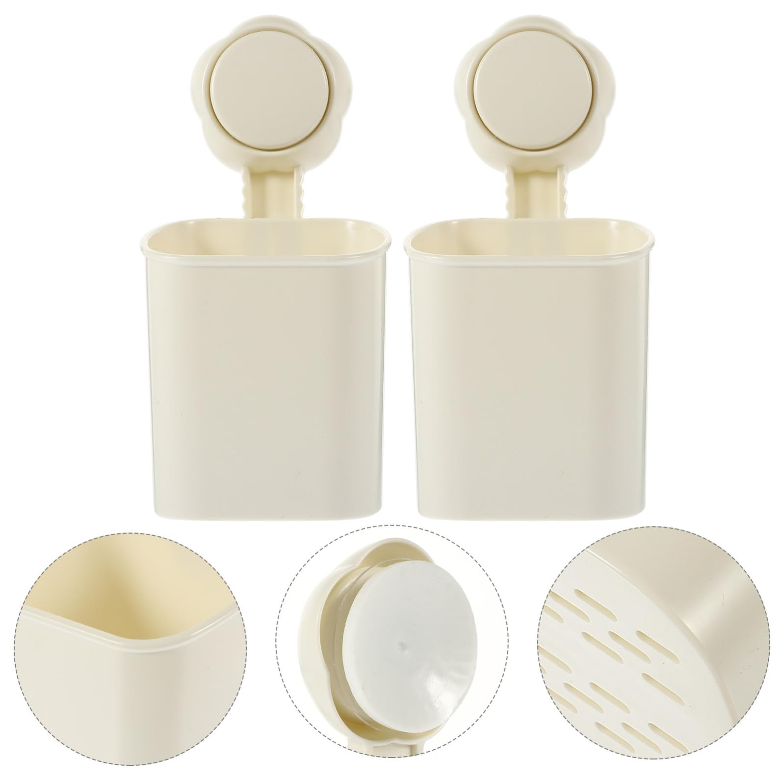 Cabilock Organizador De Cepillos De Dientes De Pared con Ventosa Estante De Baño Sin Taladros Soporte para Pasta De Dientes Y Accesorios De Cocina Instalación Y De 2 Piezas X 5