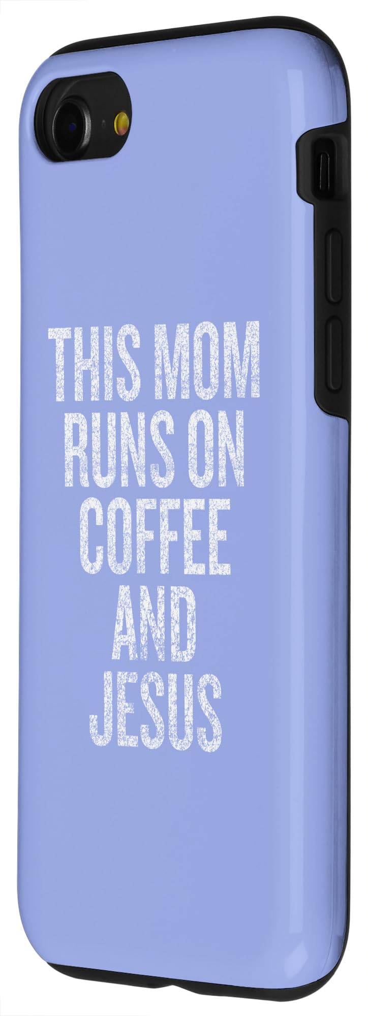 iPhone SE (2020) / 7 / 8 This Mom Runs on Coffee and Jesus Funny Design Case - Image 2