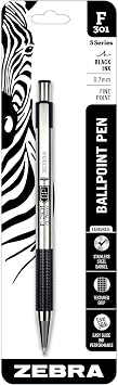 Zebra F-301 Ballpoint Retractable Pen, Black Ink, Medium Point, EA - ZEB27211