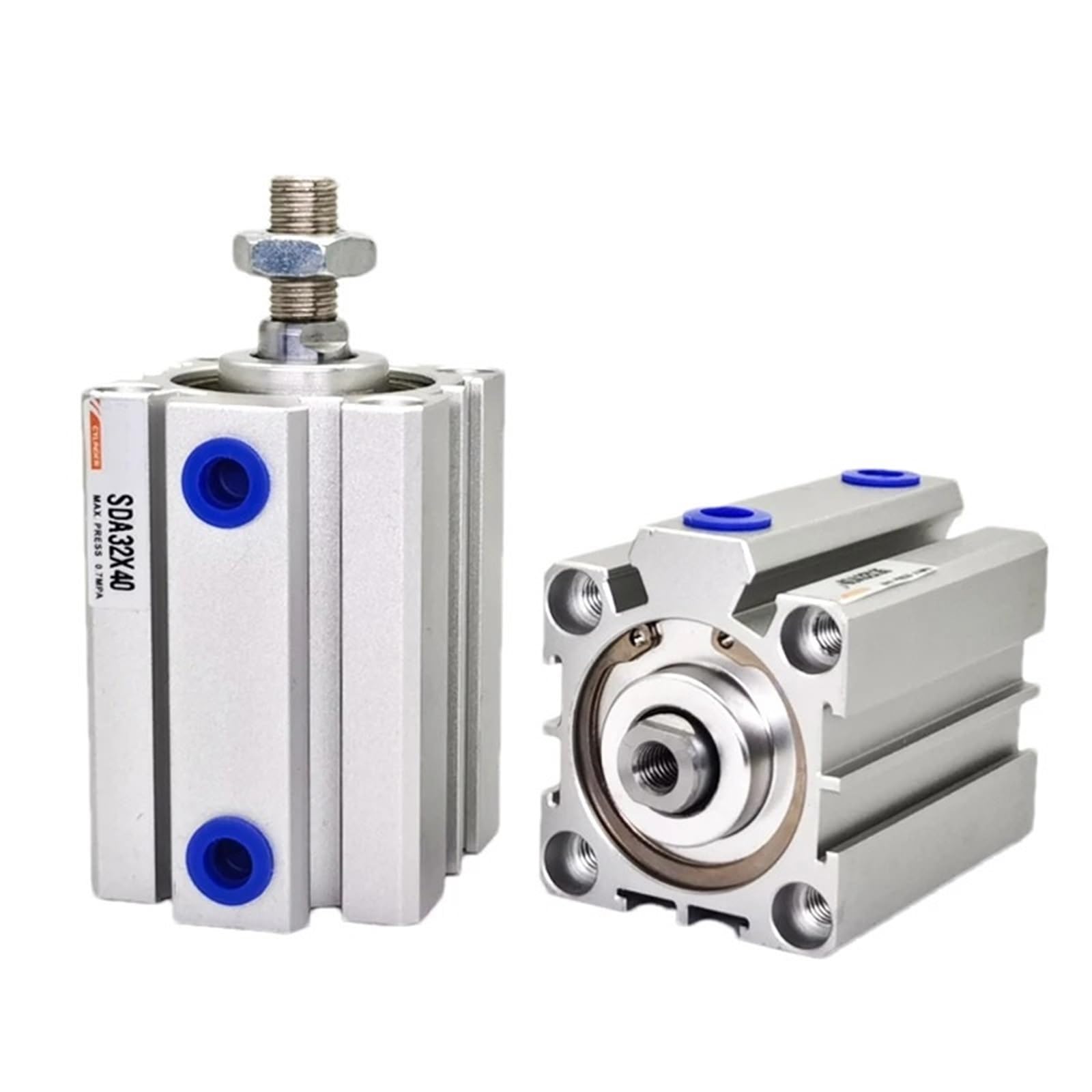 SDA63mm Bore Compact Thin Air Cylinder 5-100mm Stroke Double Action Pneumatic 1Pcs(Stroke 5mm)