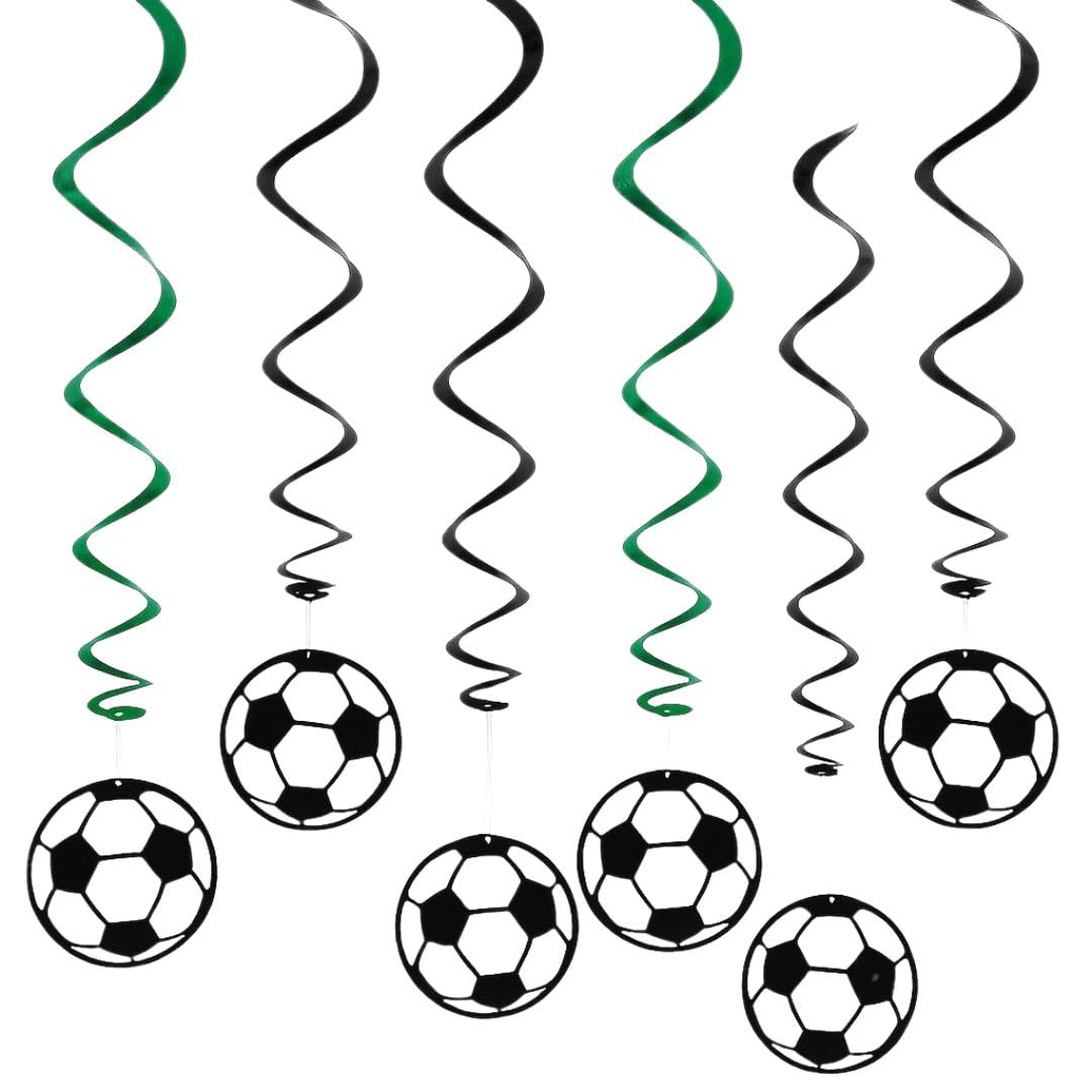 Wanna Party Soccer Swirl Decorations 6ct for Soccer Theme Party Decorations/Football party Supplies/Soccer theme Birthday Party Decorations for boys, Multicolor (702810)-image-9