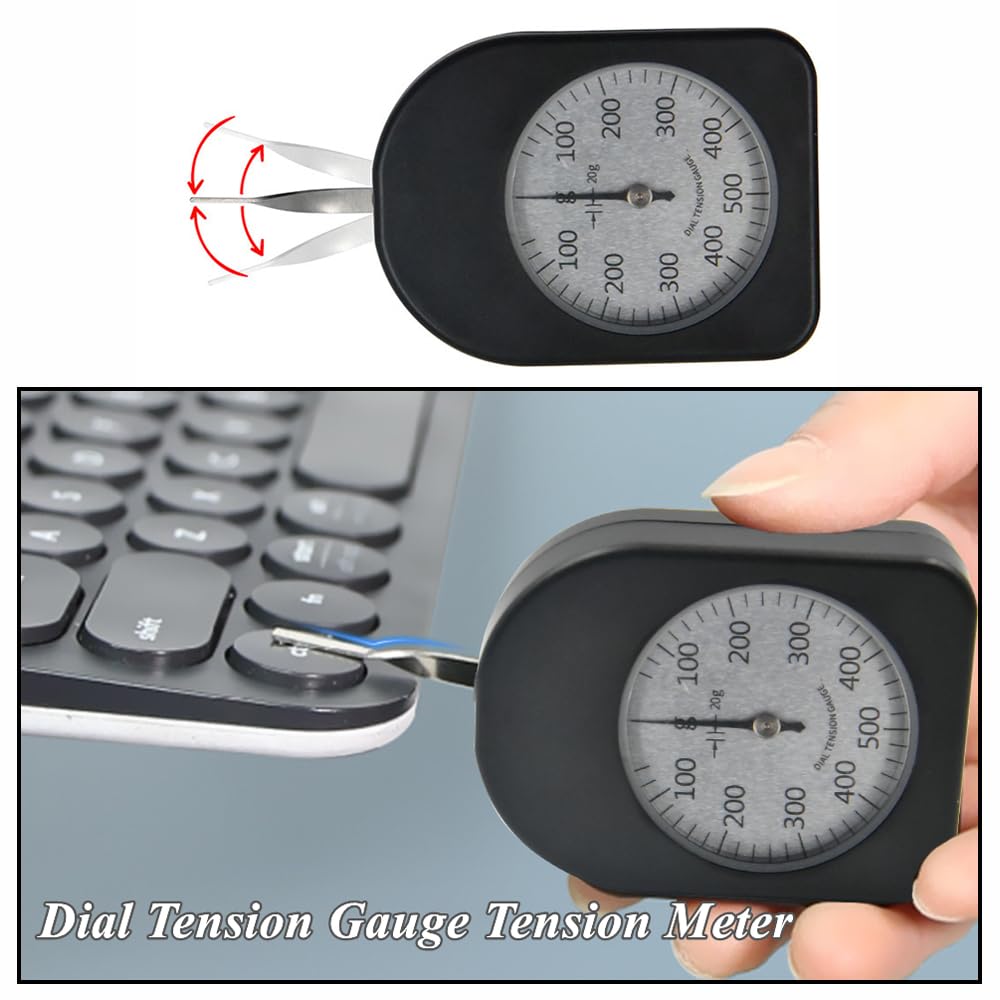 ATG-500-1 Medidor de tensión de dial Probador Medidor de tensión Unidad de medidor de fuerza Gram Probador de presión 300G Medidor de tensión analógico Probador de medidor de tensión…