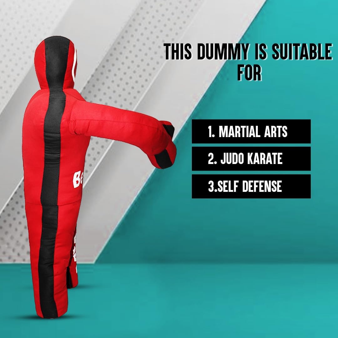 Bestzo Kids MMA Grappling Dummy - Unfilled Canvas Wrestling & BJJ Training Partner for Karate, Judo & Boxing (48-Inch)