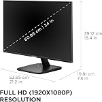 Moniteur ViewSonic VA2456A-MHD 24 po IPS 1080p avec 120Hz, soin des yeux, entrées HDMI, DisplayPort et VGA pour la maison et le bureau