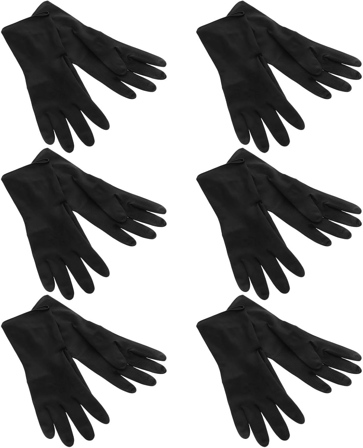 6 Pairs Reusable Black Hair Dyeing Gloves for Professional Stylists and Home Users Flexible Fit Latex Gloves for Hair Coloring Barber Use