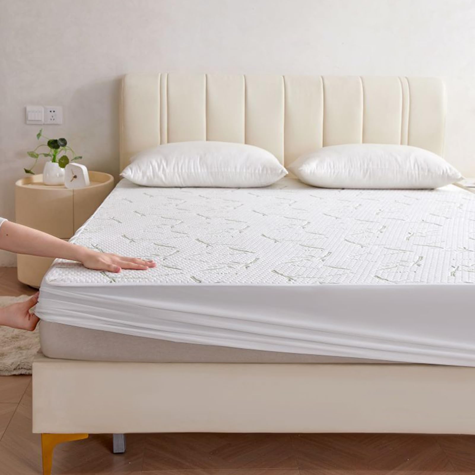 Protector de colchón | Protección impermeable Hotel | Ropa de cama suave para la piel para dormitorio y establecimientos