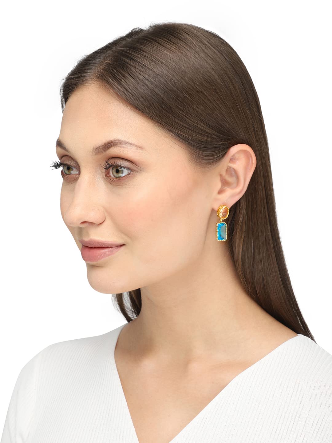Crystal Drop Earrings Gold-toned Glamour Spark Drop Earrings