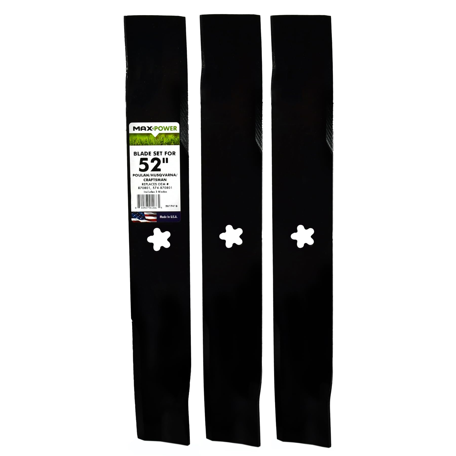 Lames de tondeuse 52'' de rechange pour Husqvarna et Craftsman 574-870801