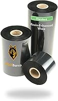 Vista 1 de Wolfbarco - 12 rollos de cinta de cera de transferencia térmica estándar de 4.09 pulgadas x 509 pies (4.094 in x 508.5 ft) para etiquetas y códigos