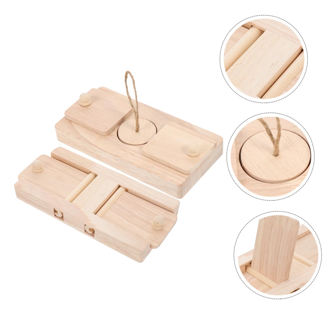 HANABASS Jouet Hamster en Bois pour Recherche de Nourriture, 2 Pièces | Boîte à Friandises Compacte, pour Jouer et Explorer, Accessoires de Cage pour Petits Animaux