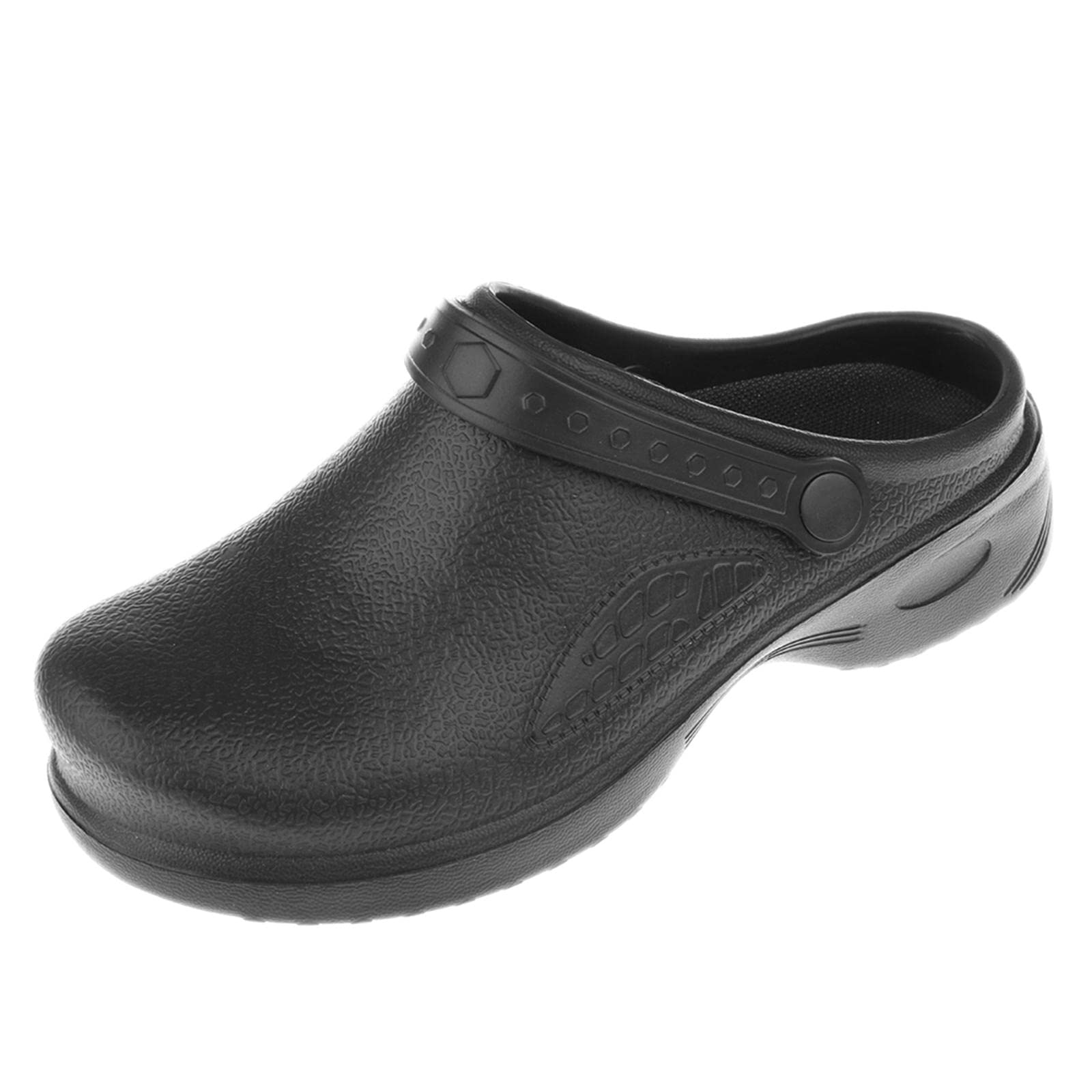 Men Women Cook Medical Nursing Shoes Ultralite Clogs with Strap 40 Black-image-29