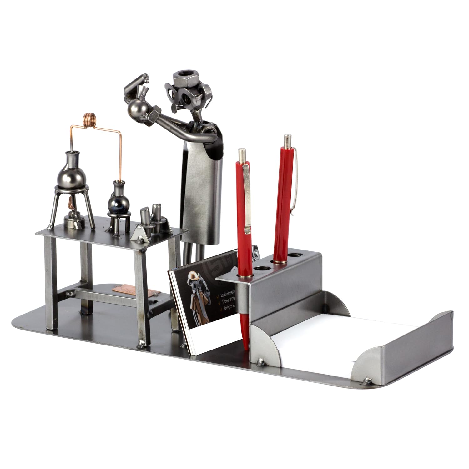 Steelman24 I Omini di Viti Organizer per Ufficio Chimico I Idee Regalo Originale I Soprammobili in Metallo I Modellino