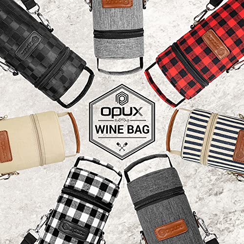 Opux Single Bottle Wine Tote Bag With Shoulder Strap thumb #6