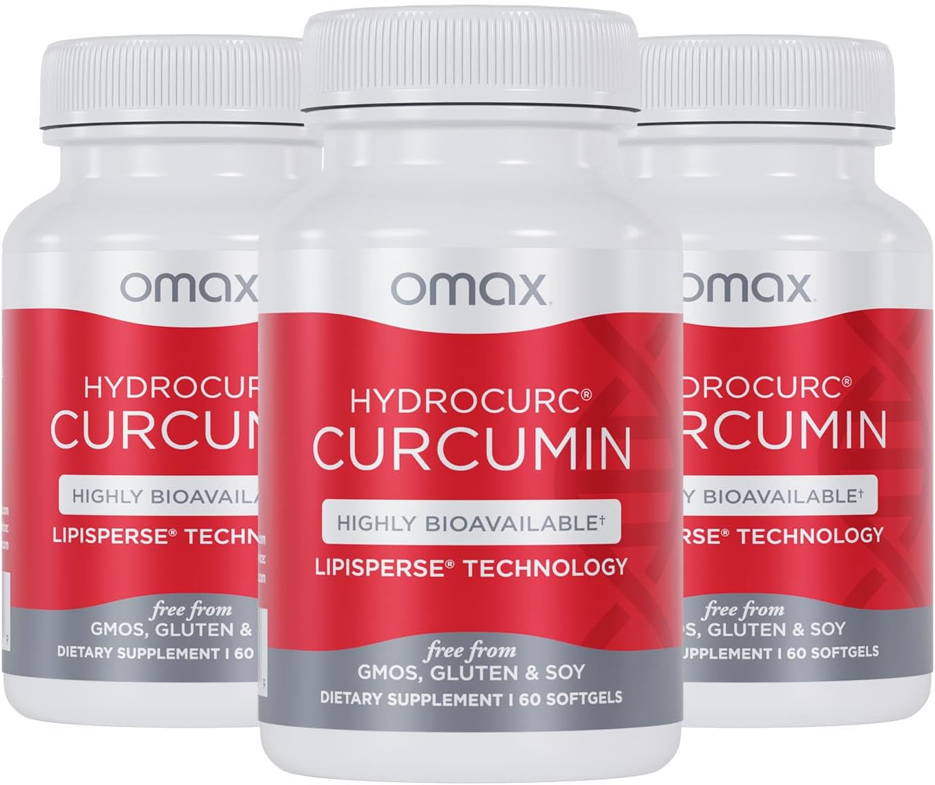 Omax3 HydroCurc Turmeric Curcumin Softgels, Highly Bioavailable MCT Oil Nanoparticle for Potency & Absorption, Joint Health,150mg HydroCurc, 180 Softgels (3 Pack)