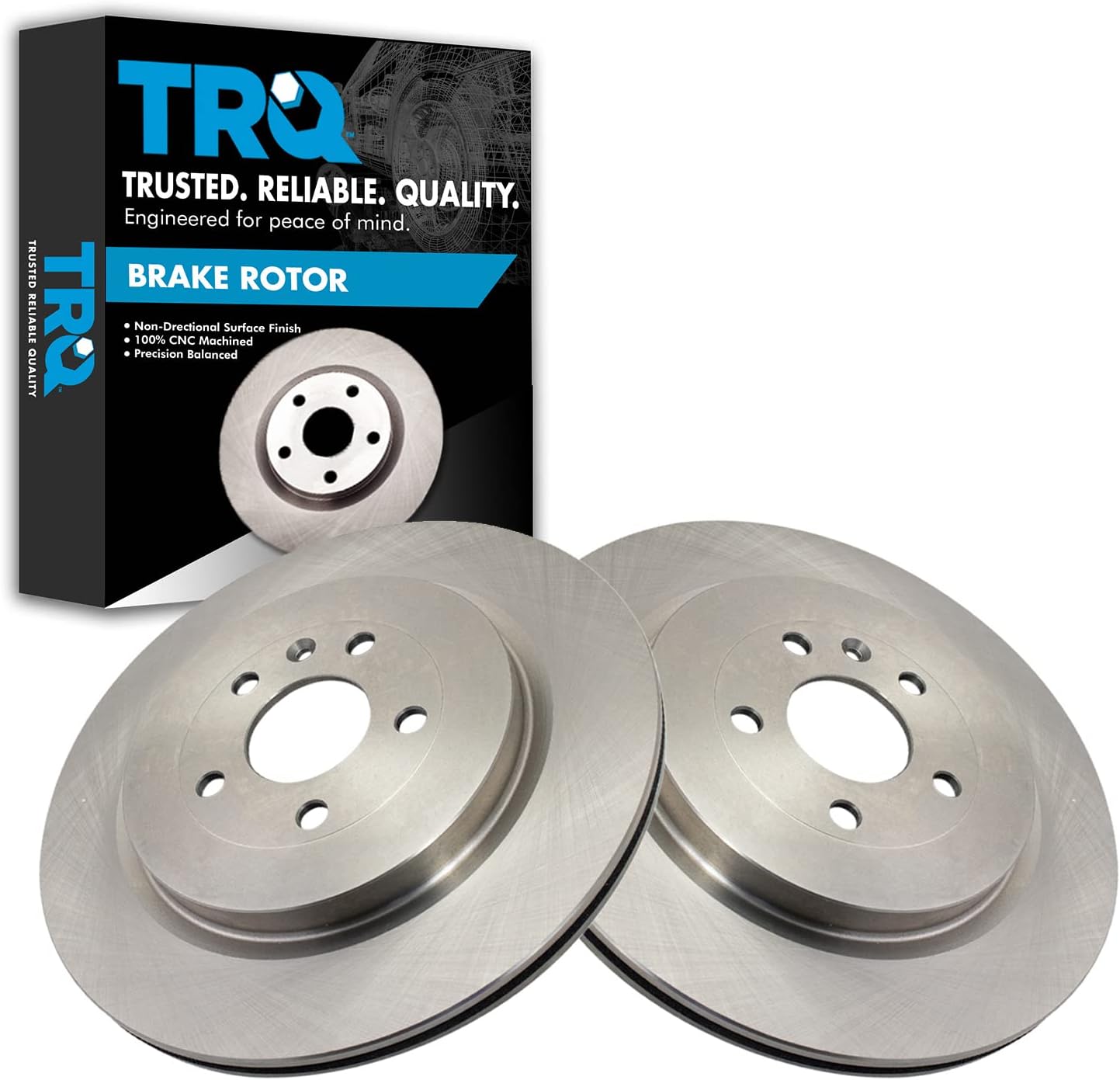 TRQ Rear Disc Brake Rotor LH RH Kit Pair Set of 2 for Ford Lincoln