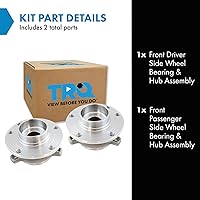 Vista 162 de TRQ Juego de 2 rodamientos de rueda trasera y conjunto de cubo con sensor ABS compatible con Ford Transit Connect 2014-2018