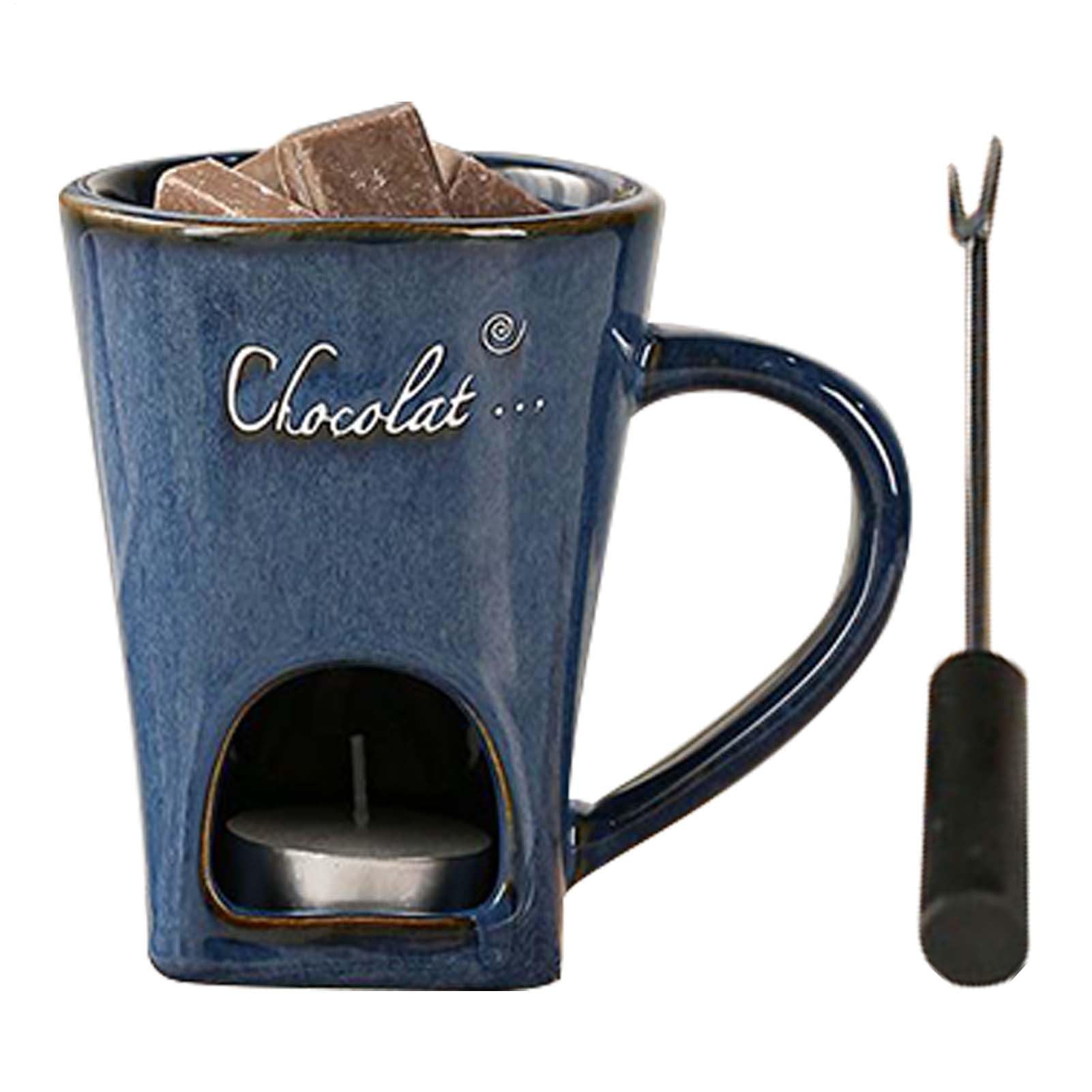 Mug à fondue au chocolat pour fondre vos gourmandises sans allumer de grand appareil