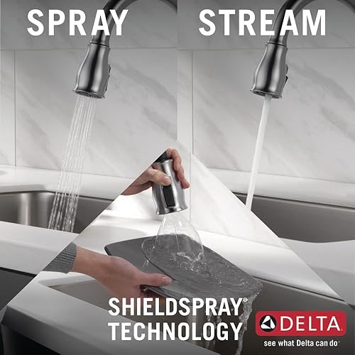 Miniatura 6 de DELTA FAUCET Leland - Grifo para cocina de níquel cepillado con función táctil, monocontrol con rociador extensible, tecnología Touch2O y cabezal de