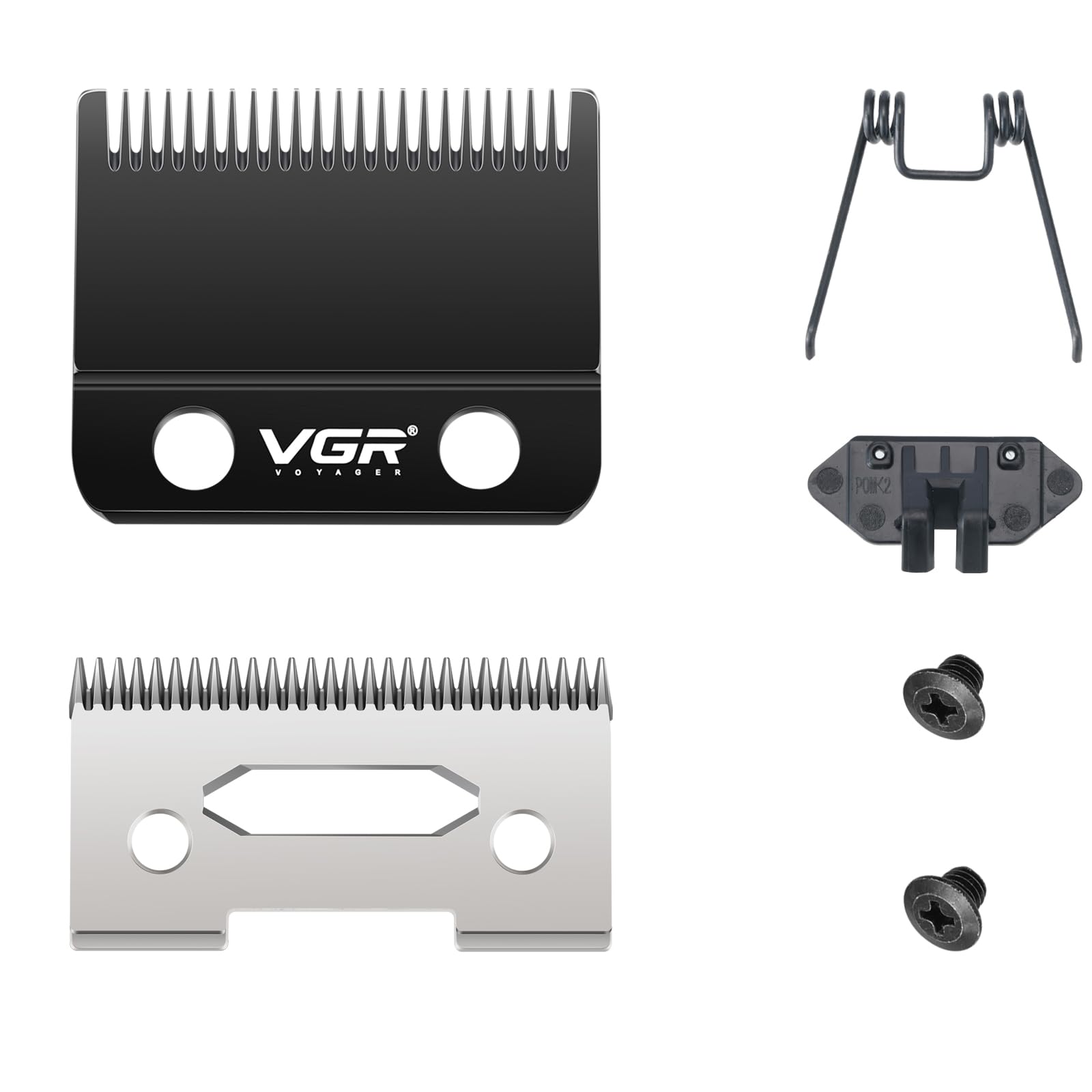 VGR 001 Lama di ricambio in acciaio al carbonio DLC per clipper, Lame mobili in ceramica di precisione professionale con 2 coppie di viti, Clipper modello con lama fissa rivestita