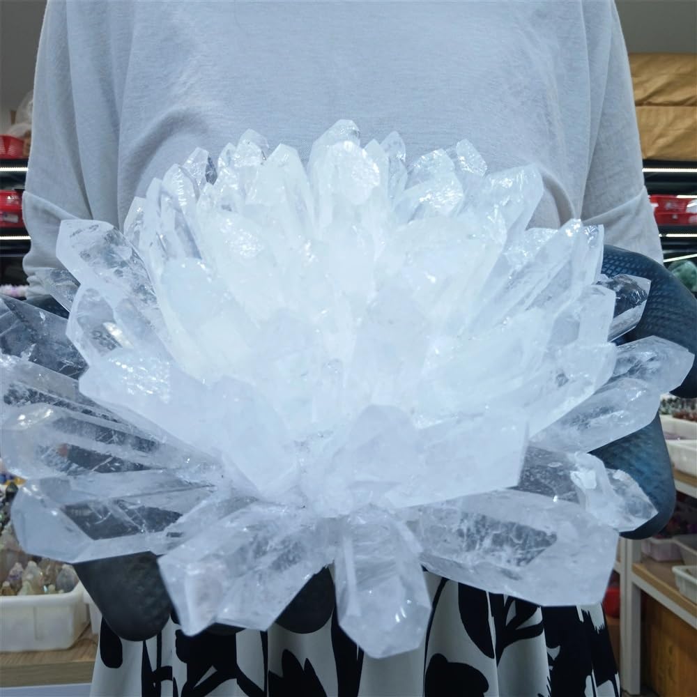 KJEBVHIRS Stone White Crystal Cluster, White Quartz Cluster, Stone(Size:1-1.3kg)