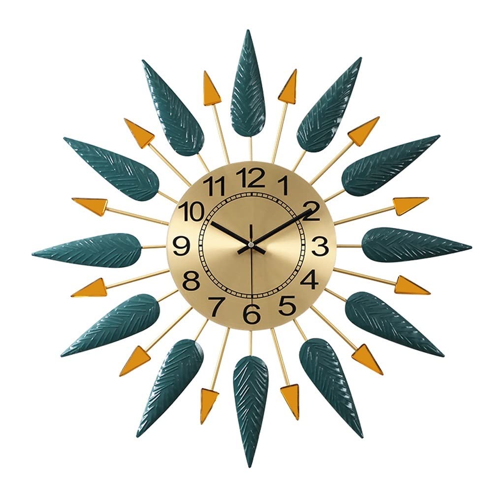 Zegar ścienny Chiński Kreatywny Metalowy Zegary Ścienne Ręcznie Malowane Kute Mute Clock Office Classroom Brak tykanie zegarów