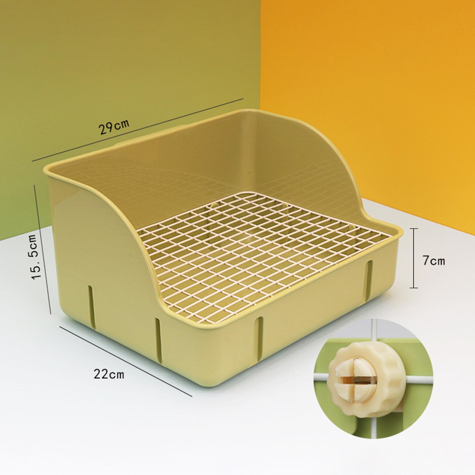Caja de Arena para Conejos, Bandeja de Arena esquinera, Jaula para Inodoro, Caja de Cama, Inodoro para Mascotas para Hurones y, Malla de Acero Verde
