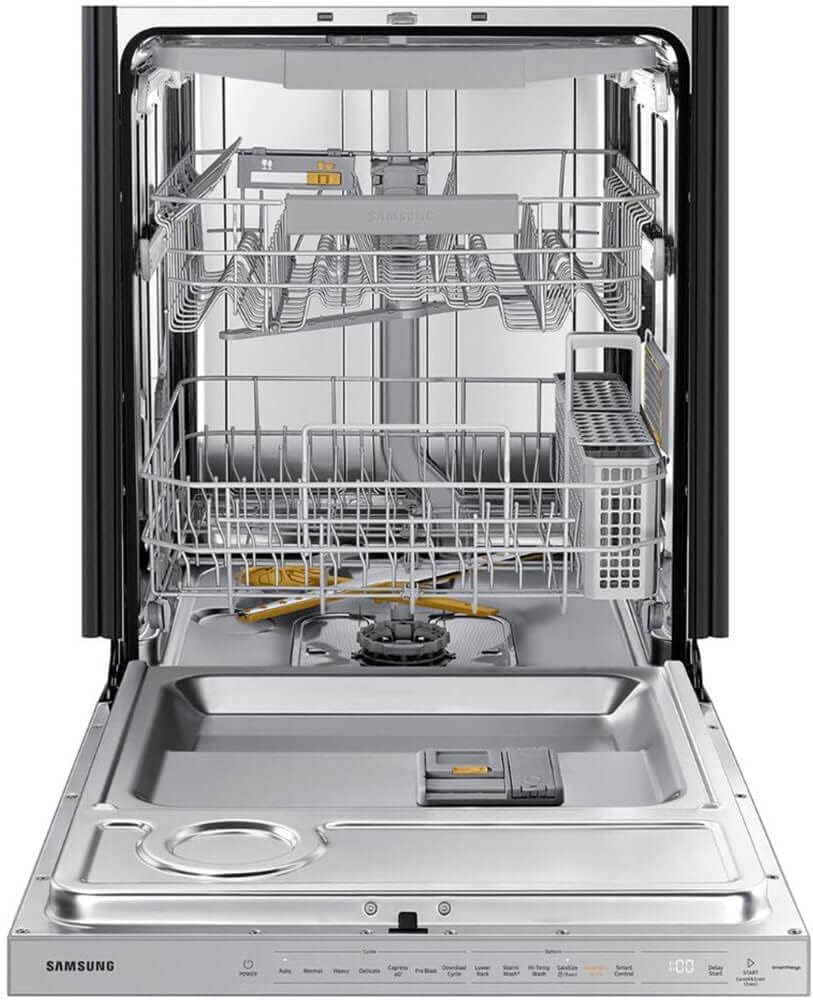 Samsung Bespoke Smart 42 dBA Dishwasher with 3rd Rack and StormWash+, White Glass, DW80BB707012AA