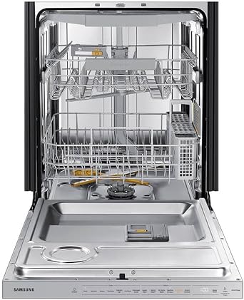 Samsung Bespoke Smart 42 dBA Dishwasher with 3rd Rack and StormWash+, White Glass, DW80BB707012AA