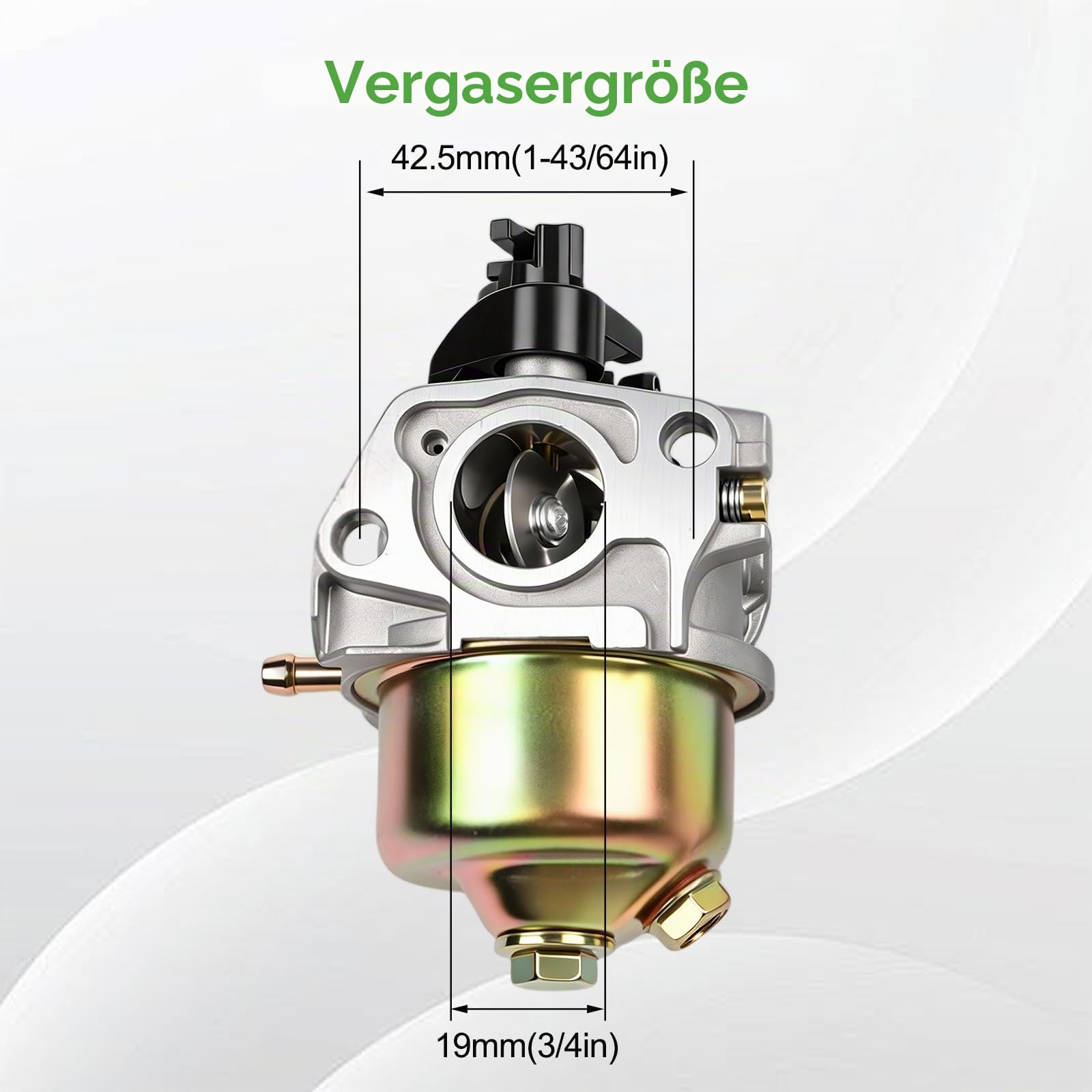 19 mm Vergaser mit automatischem Choke für verschiedene 1P70F 1P70 1P75F 1P75 196CC Rasenmäher
