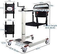 Vista 4 de Silla de ruedas para traslado de paciente, silla de ruedas para baño y ducha con ruedas para personas mayores con discapacidades, personas mayores