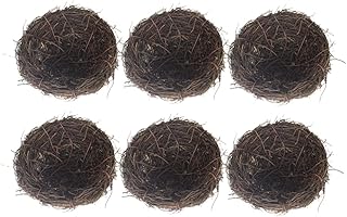 Happyyami 6pcs Simulation Rattan Bird's Nest Wedding Items Mini Christmas Tree Artificial Grapes Mini Egg Nests Hummingbird Artificial Bird Nest with Eggs Decorative Bird's Nest Rattan Nest