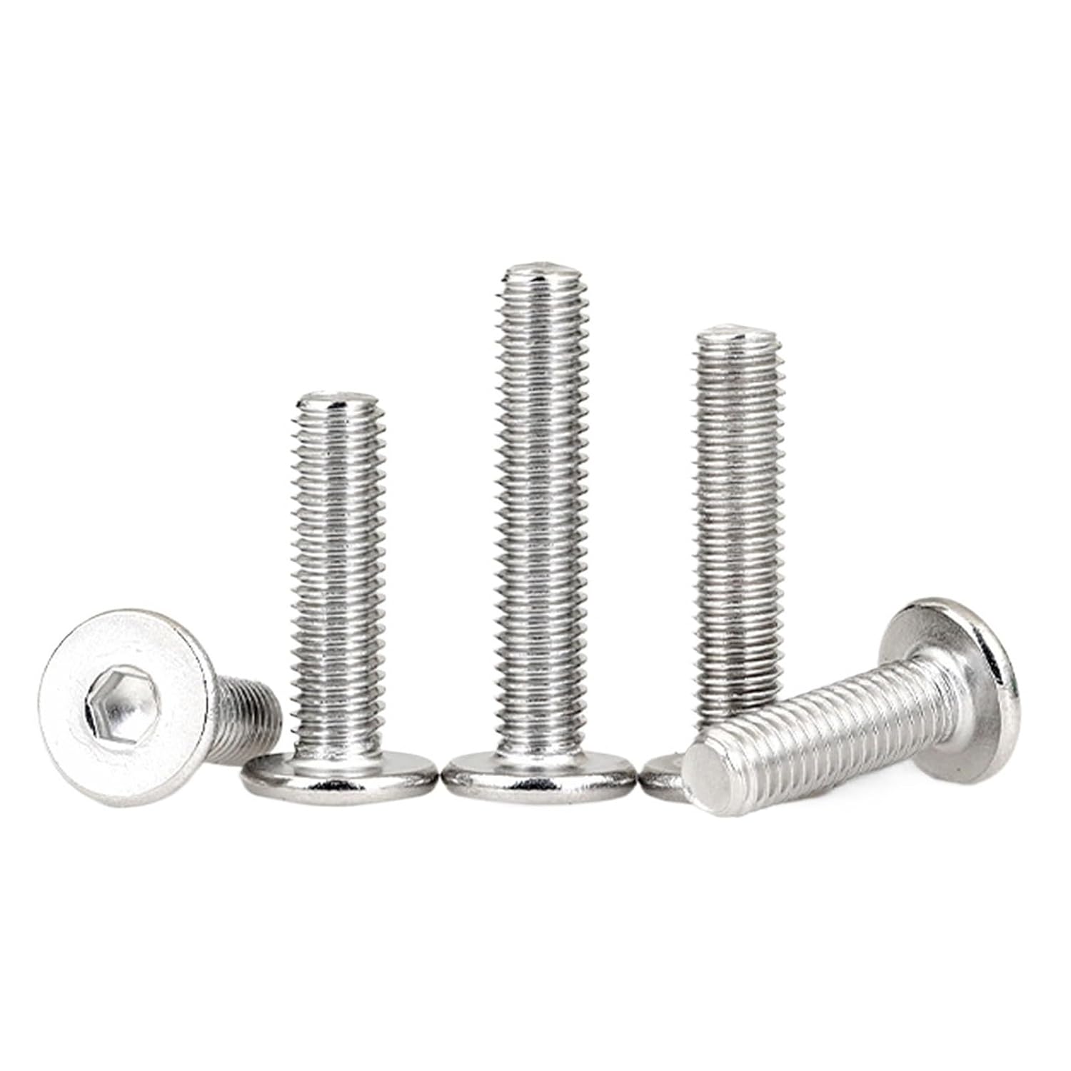 M1.6 M2 M2.5 M3 M4 M5 to M12 CM 304 Stainless Steel Hex Hexagon Socket Allen Ultra Thin Ultrathin Low Flat Wafer Head Bolt Screw(20mm,50pcs M1.6)