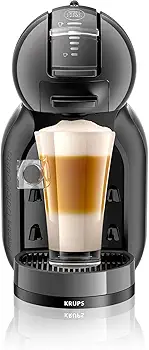 Krups Nescafé Dolce Gusto Mini Me Cafetera, cápsulas con 15 bares de presión, capacidad 0.8 L, bebidas frías o calientes, Play&Select, Thermoblock, 35 tipos café, Negra, KP1238