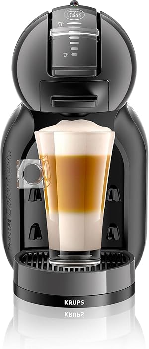 Krups Nescafé Dolce Gusto Mini Me Cafetera, cápsulas con 15 bares de presión, capacidad 0.8 L, bebidas frías o calientes, Play&Select, Thermoblock, 35 tipos café, Negra, KP1238