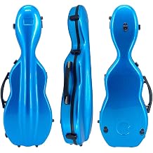 Violin Case 4/4 with Backpack Straps Ultra Lightweight Hard shell Travel Carbon Fiber Fiddle Case with Bow Holders & Hygrometer, Maximum Protection, Waterproof Durable blue
