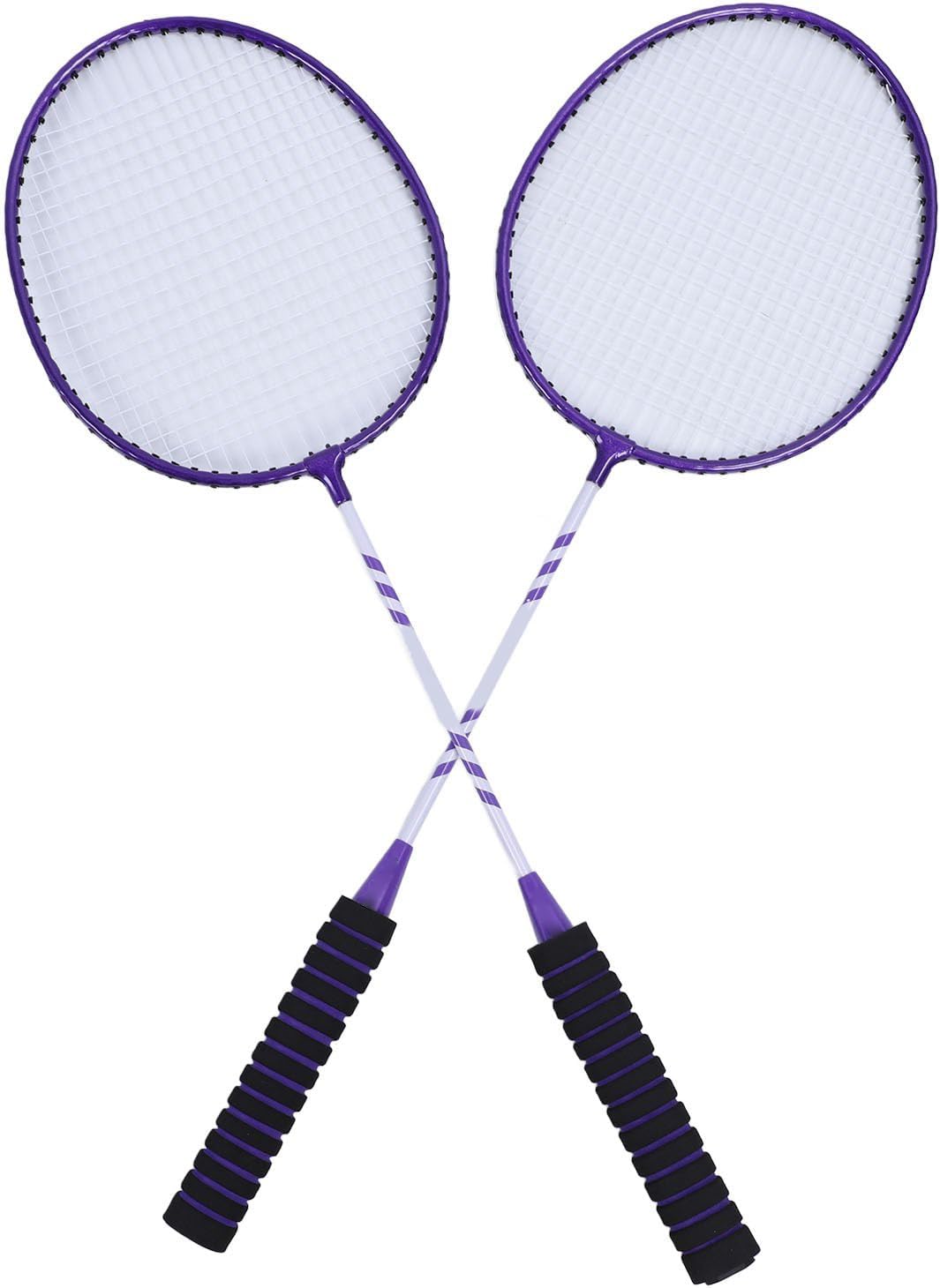 Drfeify 2PCS Badminton Rackets Set with 3 Shuttlecocks & Bag, Iron Alloy Frame, Anti Slip Grip for AdultsTeens