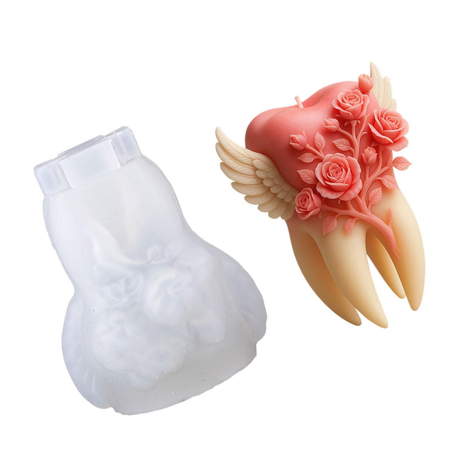 Kalttoy Multicolor Wing Teeth Rose Silicone Soap Mold For Soap Crafting And Home Decoration, Food Grade Wing Teeth Rose Silicone Mold For Crafting And Home Decoration