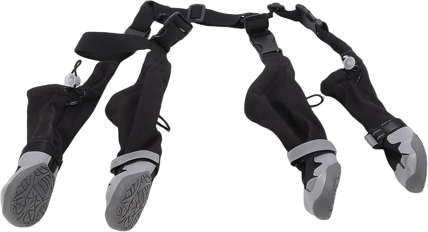 Fockety Dog Suspender Boots, Anti Dirt Pants with Shoes, Adjustable Straps for Small Medium Large Dogs, Reflective Anti Slip Paws Protectors for Outdoor Walking, Rain, Snow, Mud (S)