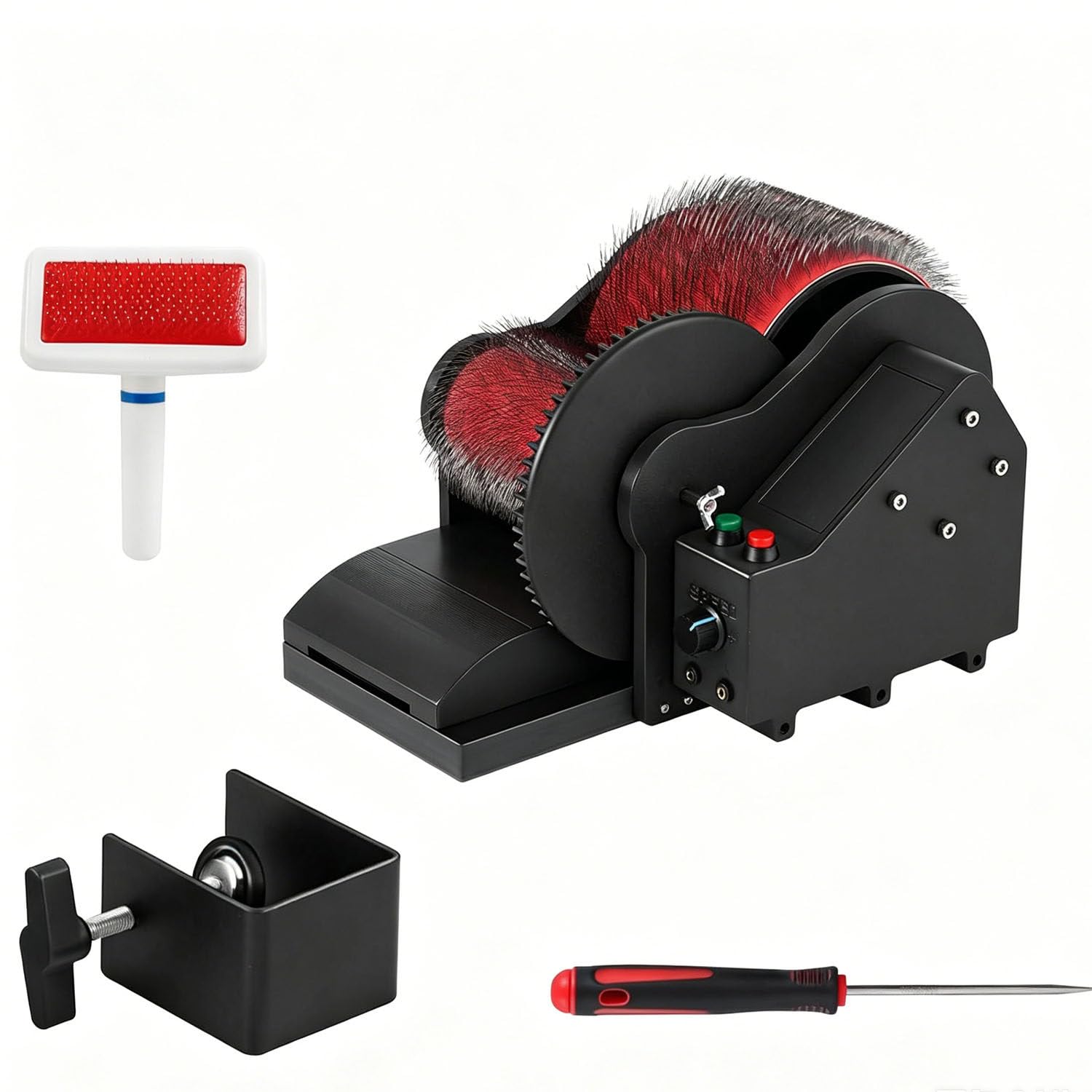 CelyToe Wool Carder Fiber Processing Tool, Multifunctional Integrated Design Labor Saving High Efficiency Stable Working Performance 110-230V Adapt Most Global Household Power Supply Standards