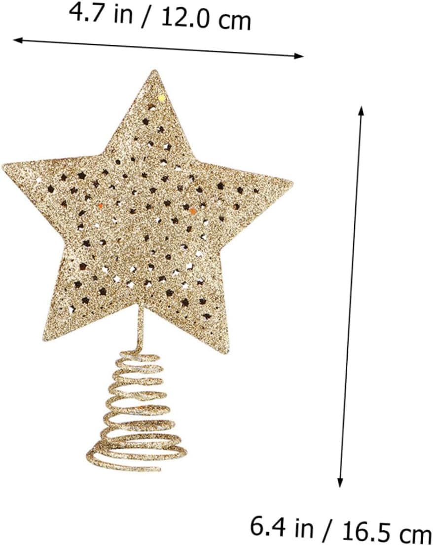 2 Pcs Golden Christmas Star Toppers Tree Decors for Festive Xmas Decoration Lightweight and