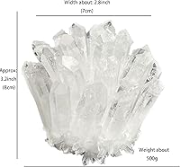 Vista 2 de Clúster de cuarzo transparente natural, geoda mineral, chakra, reiki, espécimen, colección mineral, decoración de regalo