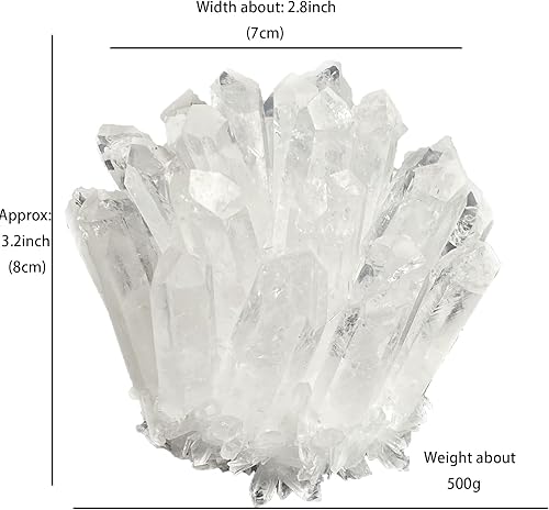 Miniatura 2 de Clúster de cuarzo transparente natural, geoda mineral, chakra, reiki, espécimen, colección mineral, decoración de regalo
