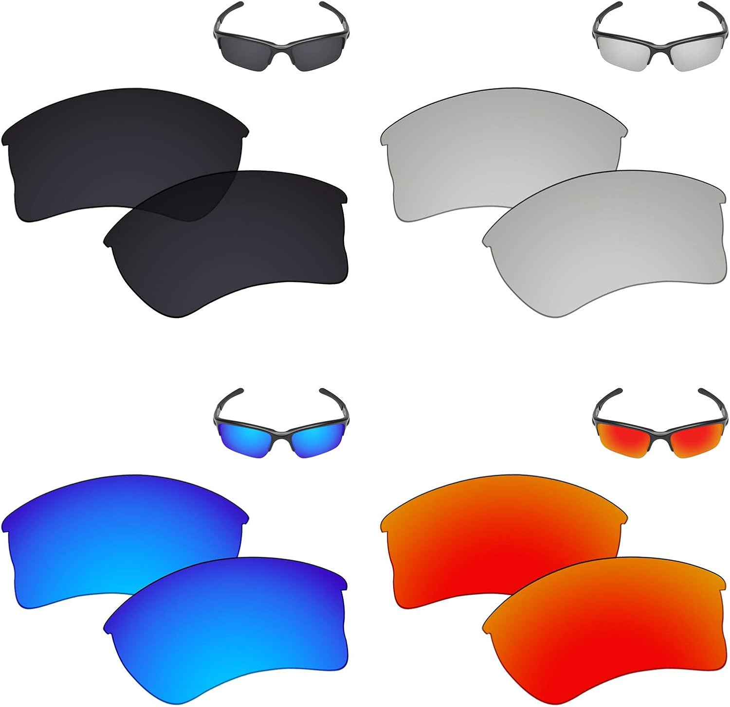Galvanic Replacement Lenses for Oakley Quarter Jacket OO9200 Sunglasses - Pack P03