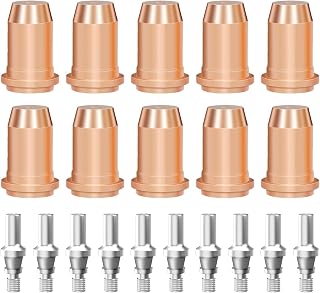 IPT40/IPT60 Plasma Cutter Consumables Cutting Torch Tip Nozzles Kit, S45 10PCS for HXC400D Plasma Cutter, 40Amps Low-frequency Non-Touch Pilot Arc Plasma Cutter Machine, 1" (25mm) Maximum Cut