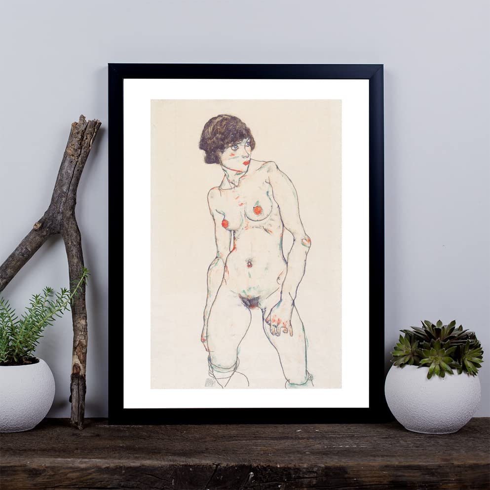 Impression murale Egon Schiele habillage mur vide salon - 3