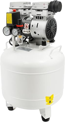 Compresor de aire dental portátil 40L10.57gal, 110V 750W1Hp Compresor de aire médico, 8Bar115PSI Bomba silenciosa sin aceite, potente bomba