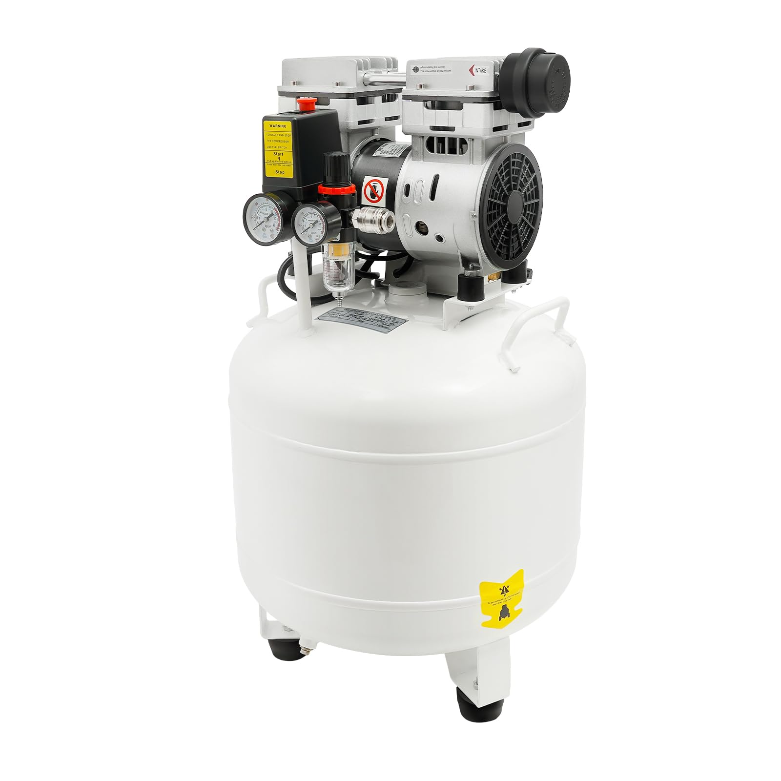 Portable Dental Air Compressor 40L/10.57gal, 110V 750W/1Hp Medical Air Compressor, 8Bar/115PSI Oil Free Silent Pump, Powerful Commercial AirCompressor