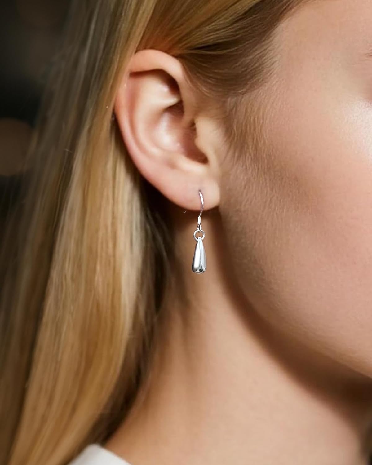 925 Sterling Silver Teardrop Dangle Earrings for Women, Tiny Minimalist Silver Drop Dangle Earrings Trendy for Women Hypoallergenic Small Tear Drop Jewelry Gifts - Image 2